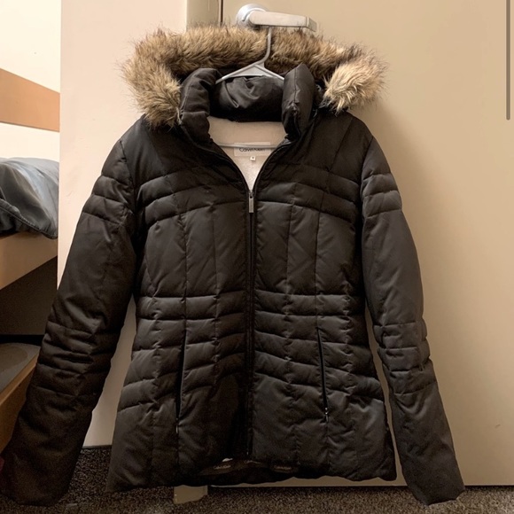 Calvin Klein Jackets & Blazers - Calvin Klein NWOT hooded fur lined puffer coat